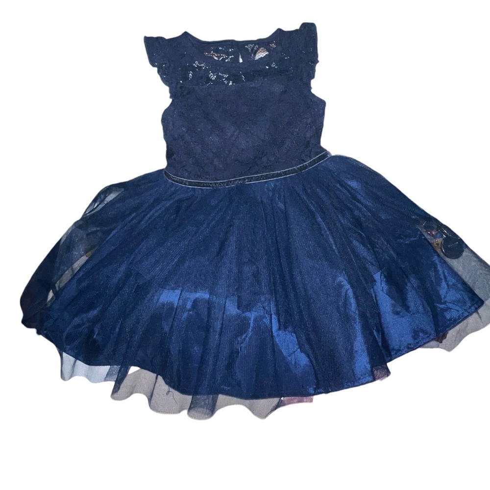 Zunie Girl Navy Blue Lace Tulle Special Occasion Dress Size 3T